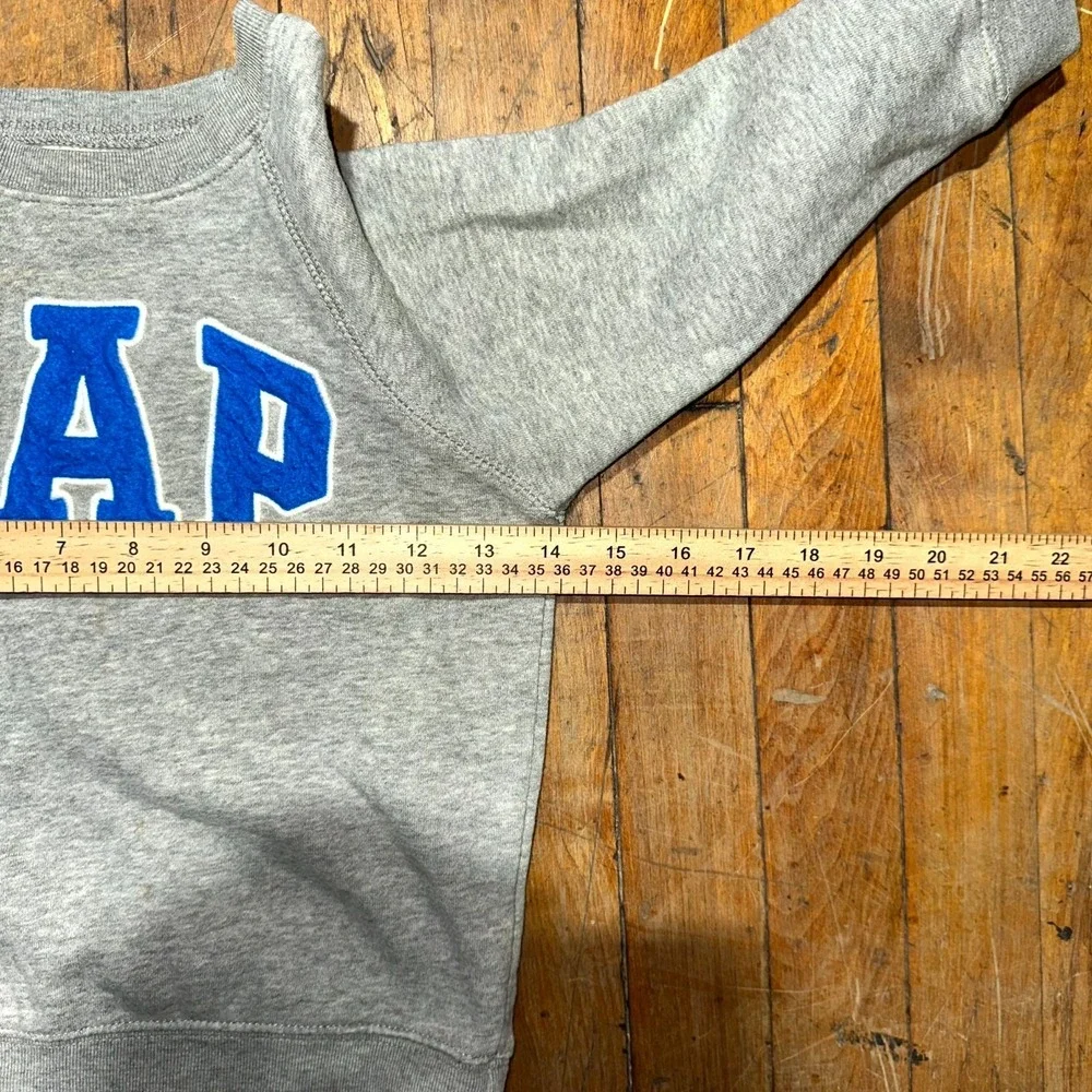 Gap Sweatshirt Kids 3Y Gray Heather Fleece Lined Long Sleeve Embroidered Logo‎